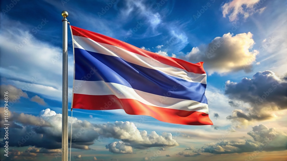 Captivating Motion of the Thailand Flag Waving in the Breeze with a Stunning 4K Animation Effect and Alpha Channel for Seamless Integration into Various Projects Captivating Motion of the Thailand Flag Waving in the Breeze with a Stunning 4K Animation Effect and Alpha Channel for Seamless Integration into Various Projects