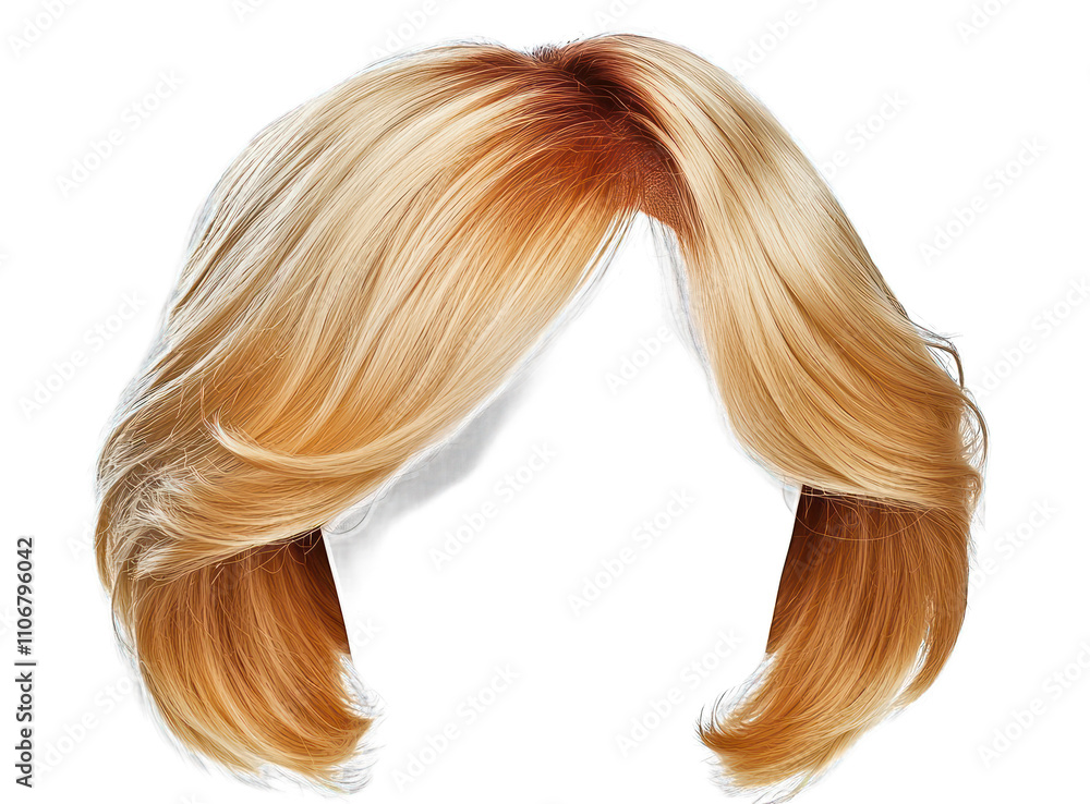 Modern and stylish blond hair wig for men, high-quality isolated on white. Modern and stylish blond hair wig for men, high-quality isolated on white.