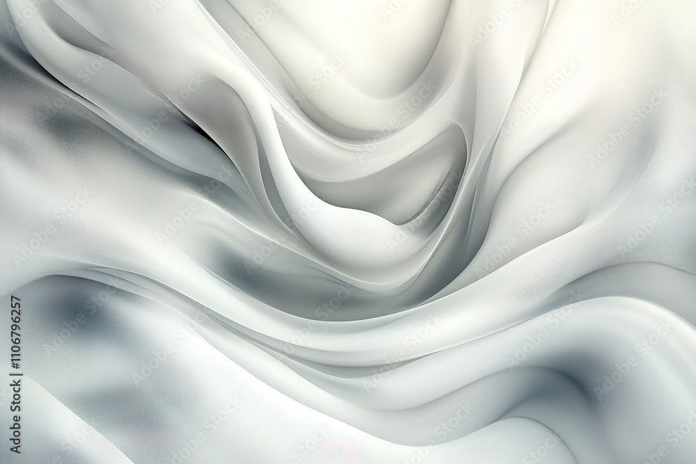 Obraz premium Abstract Flowing White and Gray Waves