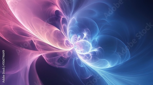 Colorful Abstract 3D Organic Shapes in Pink and Blue