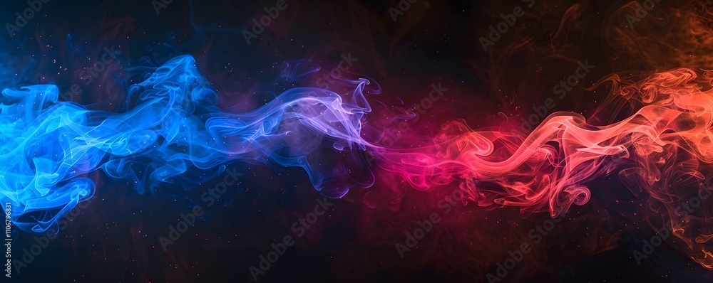 Abstract Blue and Red Swirling Smoke Art Abstract Blue and Red Swirling Smoke Art