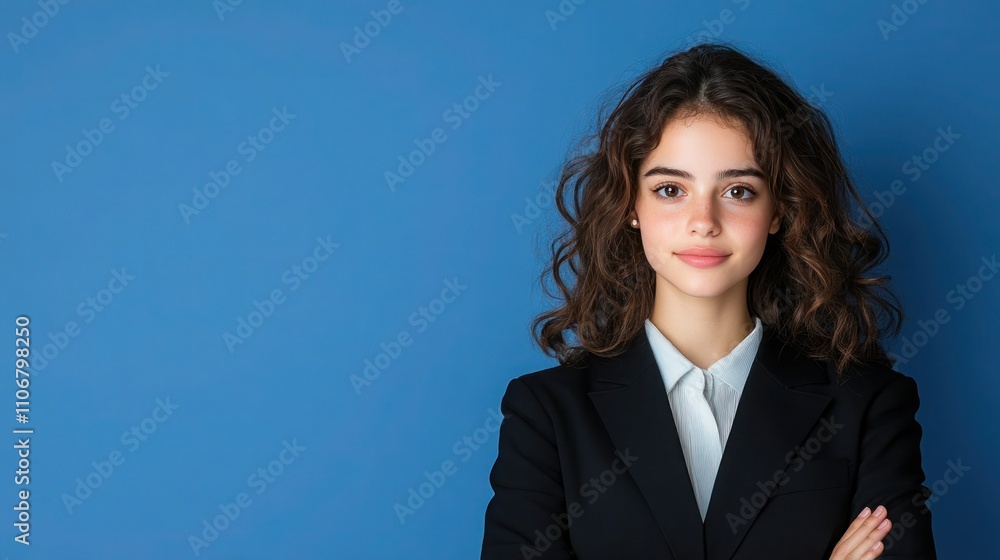 Confident Businesswoman in Suit Smiling - Isolated Portrait Confident Businesswoman in Suit Smiling - Isolated Portrait