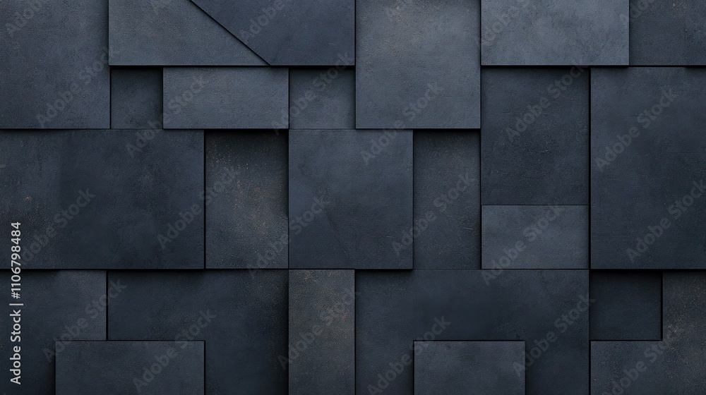 Triangular Tile Wallpaper with Polished Semi-gloss Wall Background and 3D Black Blocks - Rendered Design Triangular Tile Wallpaper with Polished Semi-gloss Wall Background and 3D Black Blocks - Rendered Design
