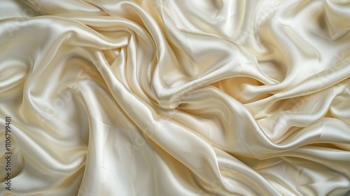 Ivory silk satin fabric captured in vintage aesthetic for design.