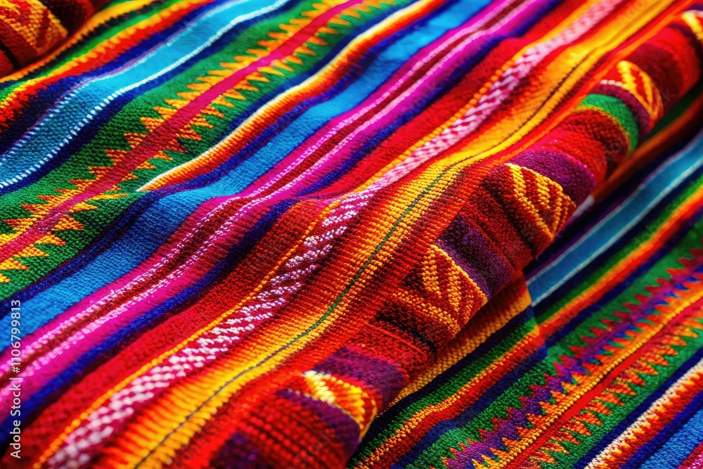 Macro Mexican Fabric Patterns, Traditional Textiles, Tissue Sample Macro Mexican Fabric Patterns, Traditional Textiles, Tissue Sample