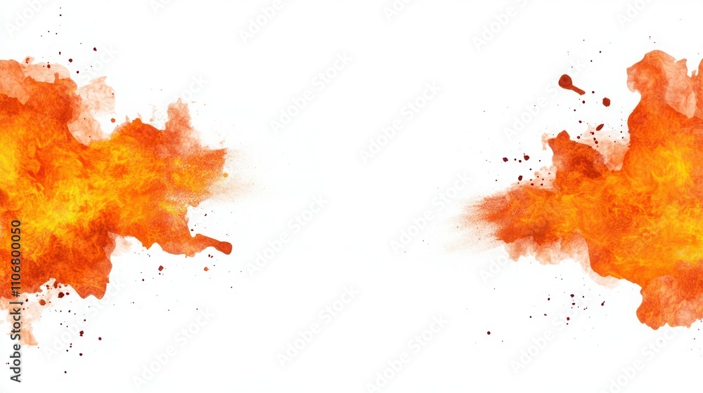 Obraz premium Fiery Orange Border: Isolated White Background