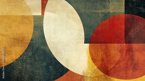 Geometric abstract art with orange and black shapes
