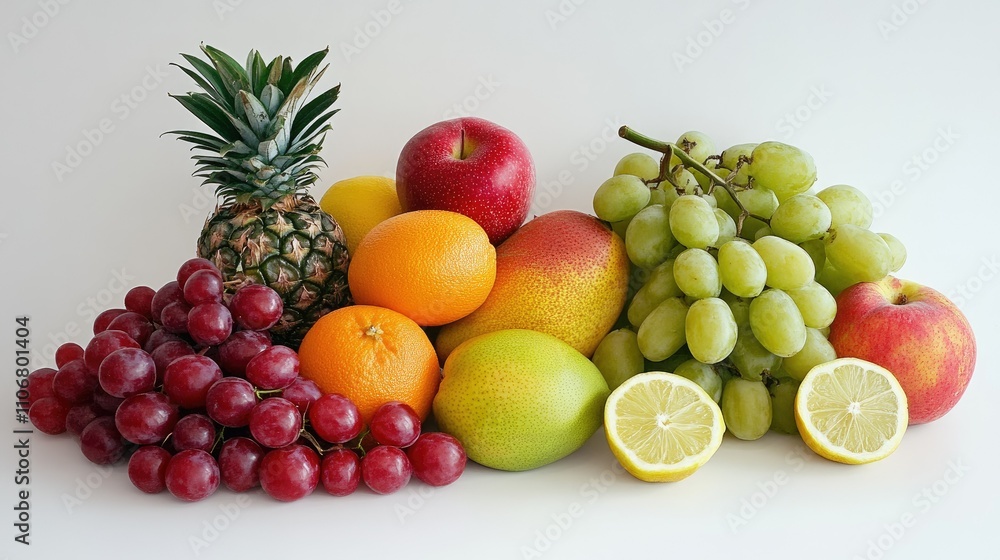 A colorful arrangement of various fruits, showcasing healthy eating and nutrition. A colorful arrangement of various fruits, showcasing healthy eating and nutrition.