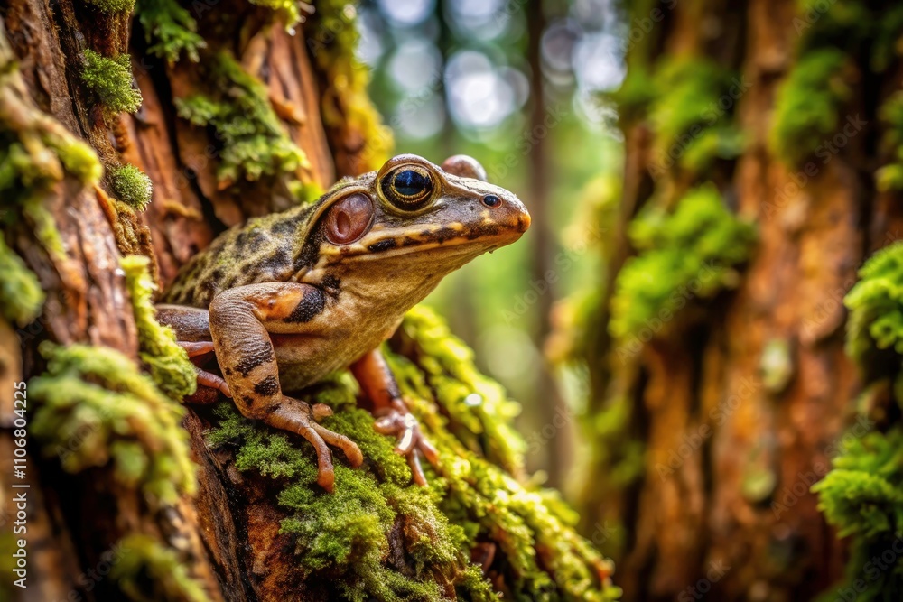 Architectural Photography of a Forest Frog Camouflaging with Tree Bark - Nature, Wildlife, Camouflage, Frog, Forest, Tree, Habitat, Ecosystem Architectural Photography of a Forest Frog Camouflaging with Tree Bark - Nature, Wildlife, Camouflage, Frog, Forest, Tree, Habitat, Ecosystem