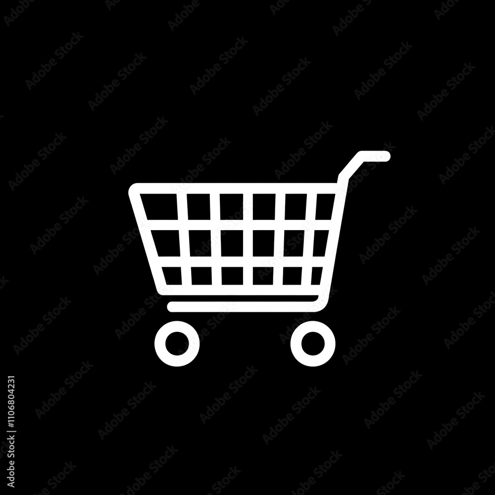 flat icon logo, cart icon, vector lines, round corners, black and white, simple shapes, minimal flat icon logo, cart icon, vector lines, round corners, black and white, simple shapes, minimal