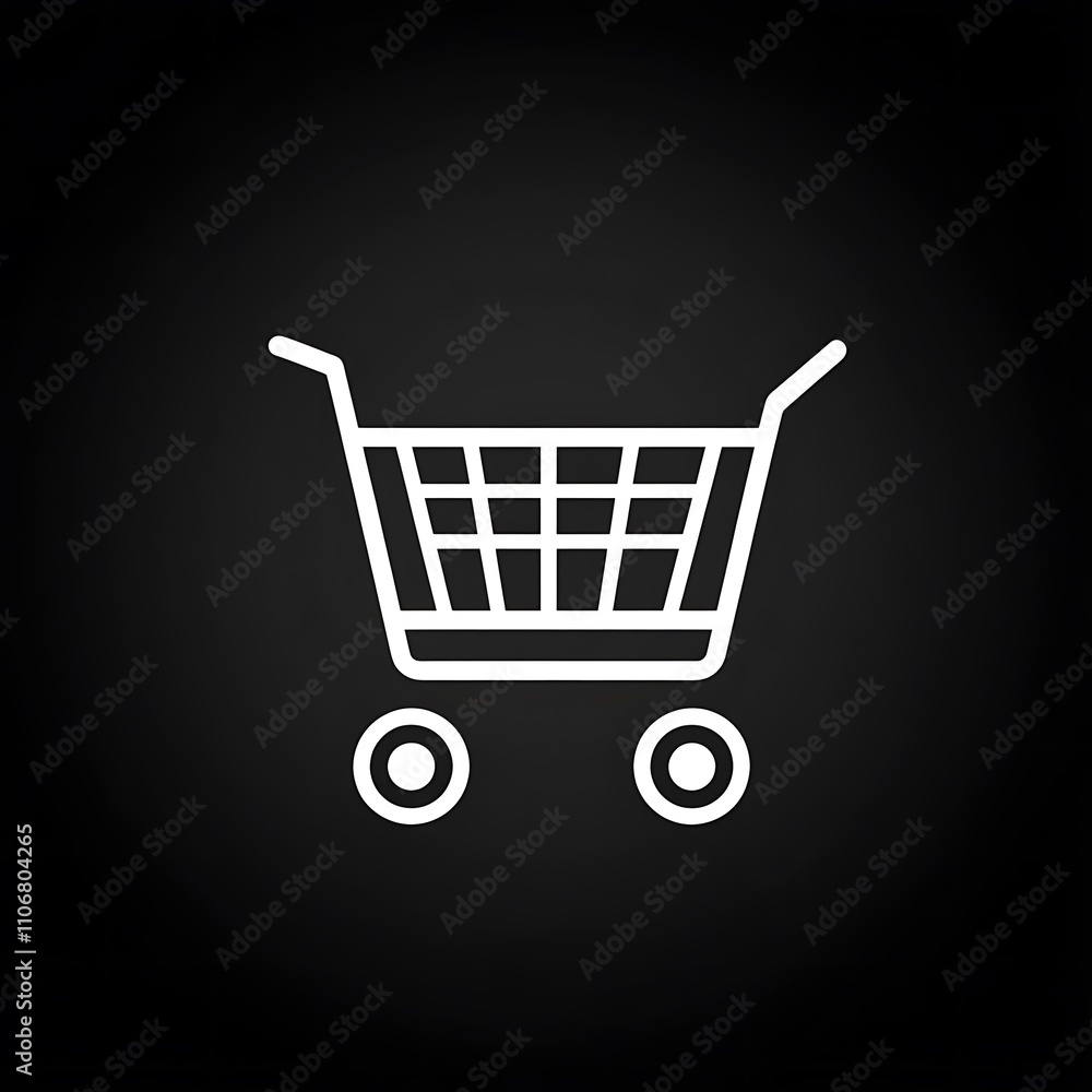 flat icon logo, cart icon, vector lines, round corners, black and white, simple shapes, minimal flat icon logo, cart icon, vector lines, round corners, black and white, simple shapes, minimal