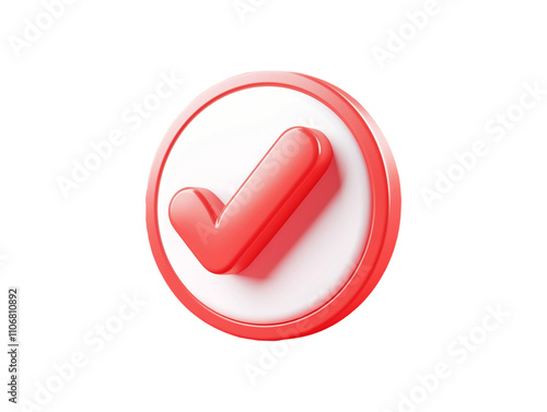 Check mark on rounded shape isolated on transparent background 
