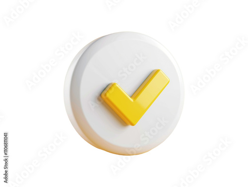 Check mark on rounded shape isolated on transparent background 