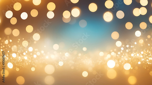 Abstract cream background with blurry festival lights and outdoor celebration bokeh,decoration, bright, ai