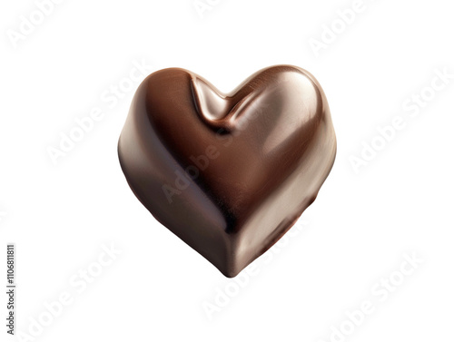 Heart shaped chocolate isolated on transparent background, generative ai, 