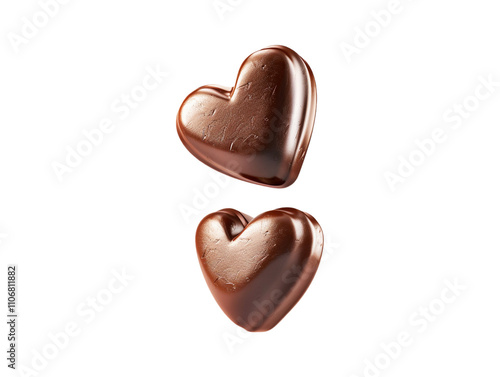 Heart shaped chocolate isolated on transparent background, generative ai,  