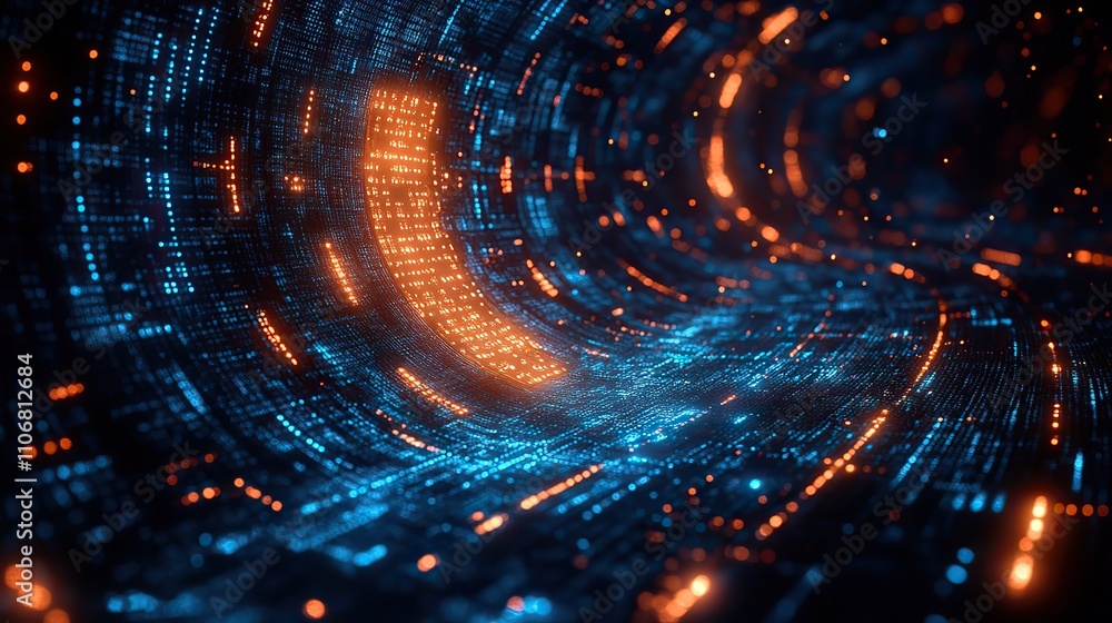 A digital shield made of binary code appears on a futuristic blue digital screen A digital shield made of binary code appears on a futuristic blue digital screen