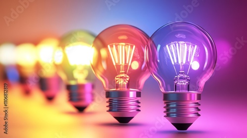 Colorful Smart LED Bulbs on a Vibrant Background