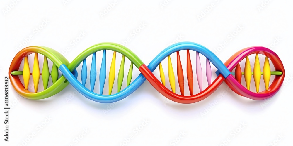 Cartoon Representation of DNA and Chromosomes Isolated on White Background for Educational and Scientific Purposes Cartoon Representation of DNA and Chromosomes Isolated on White Background for Educational and Scientific Purposes