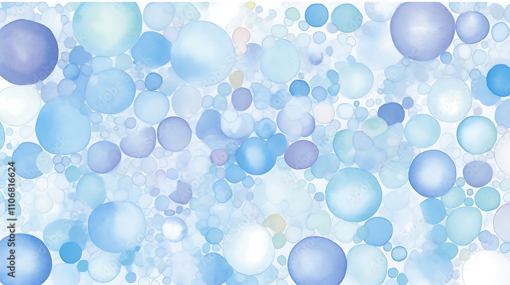 Abstract Blue Circles Watercolor Pattern Design Abstract Blue Circles Watercolor Pattern Design