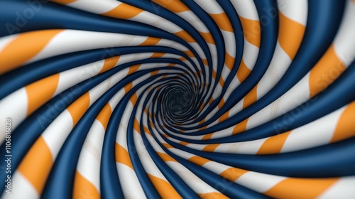 Wallpaper Mural Abstract Swirling Spiral Blue Orange White Stripes 3D Render Design Background Torontodigital.ca