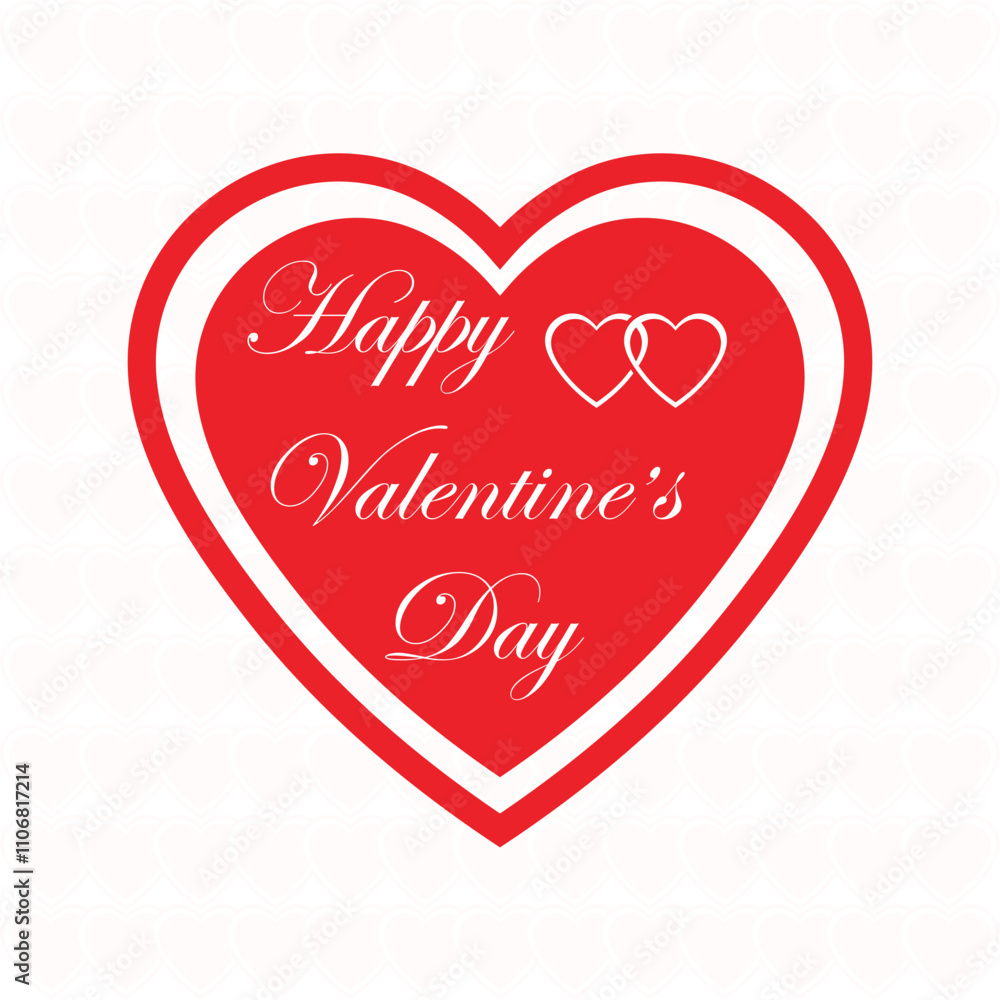 Happy valentines day text with red heart. Happy valentines day text with red heart.