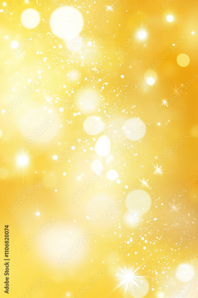 Christmas background with light sparkles on yellow canvas Christmas background with light sparkles on yellow canvas