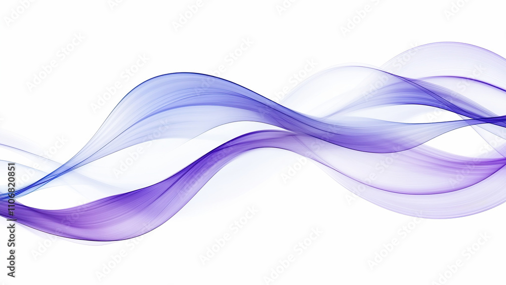 Flowing abstract waves in gentle shades of purple and blue on a bright background Flowing abstract waves in gentle shades of purple and blue on a bright background