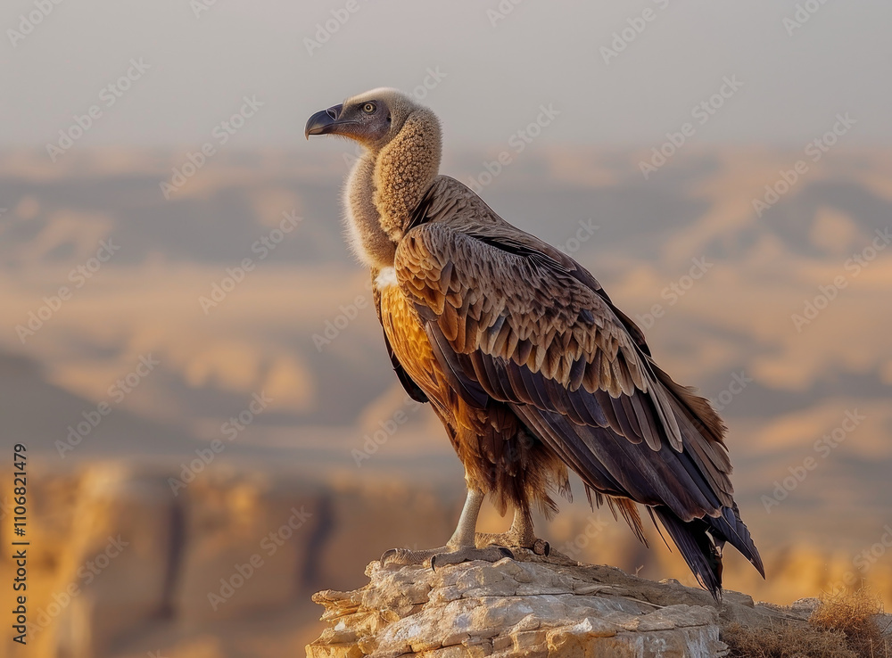  Majestic Vulture on Rocky Outcrop at Dusk