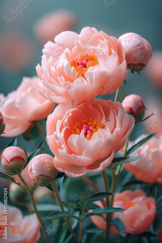 Peach Peonies in Bloom

 