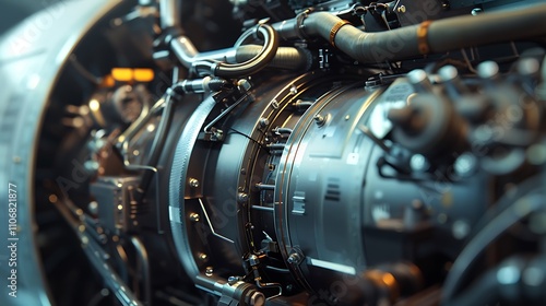 High resolution close up of an airplane auxiliary power unit