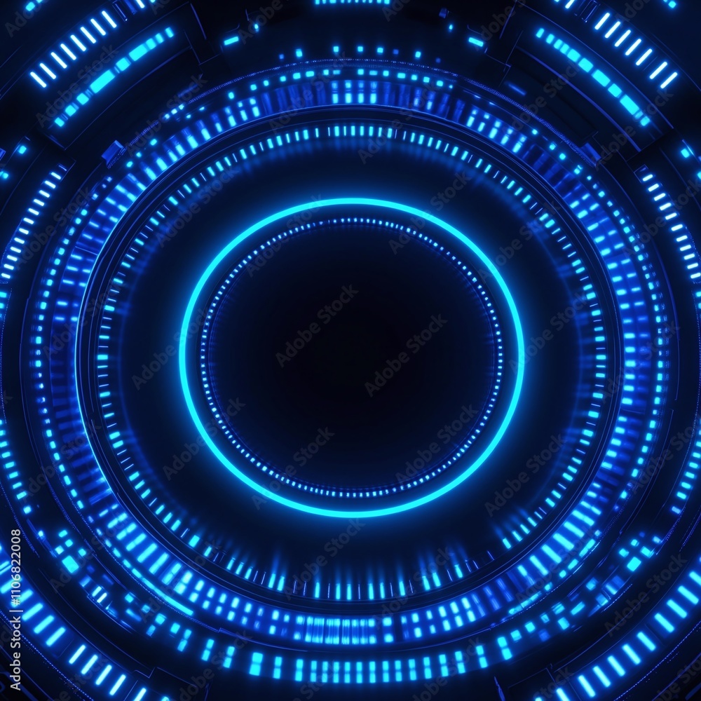 Futuristic Abstract Background with Glowing Blue Circular Patterns and Light Beams for Digital Art Projects Futuristic Abstract Background with Glowing Blue Circular Patterns and Light Beams for Digital Art Projects