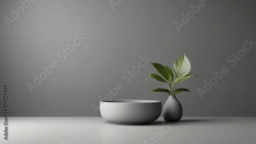 Wallpaper Mural Abstract grey background for the presentation of a cosmetic product and promotion. copy space Torontodigital.ca