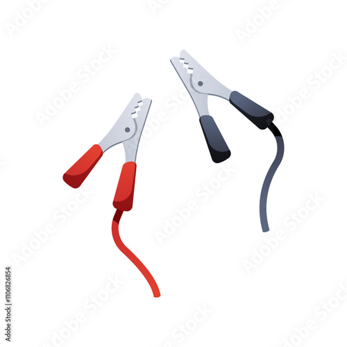 Jumper cables vector isolated on white background.