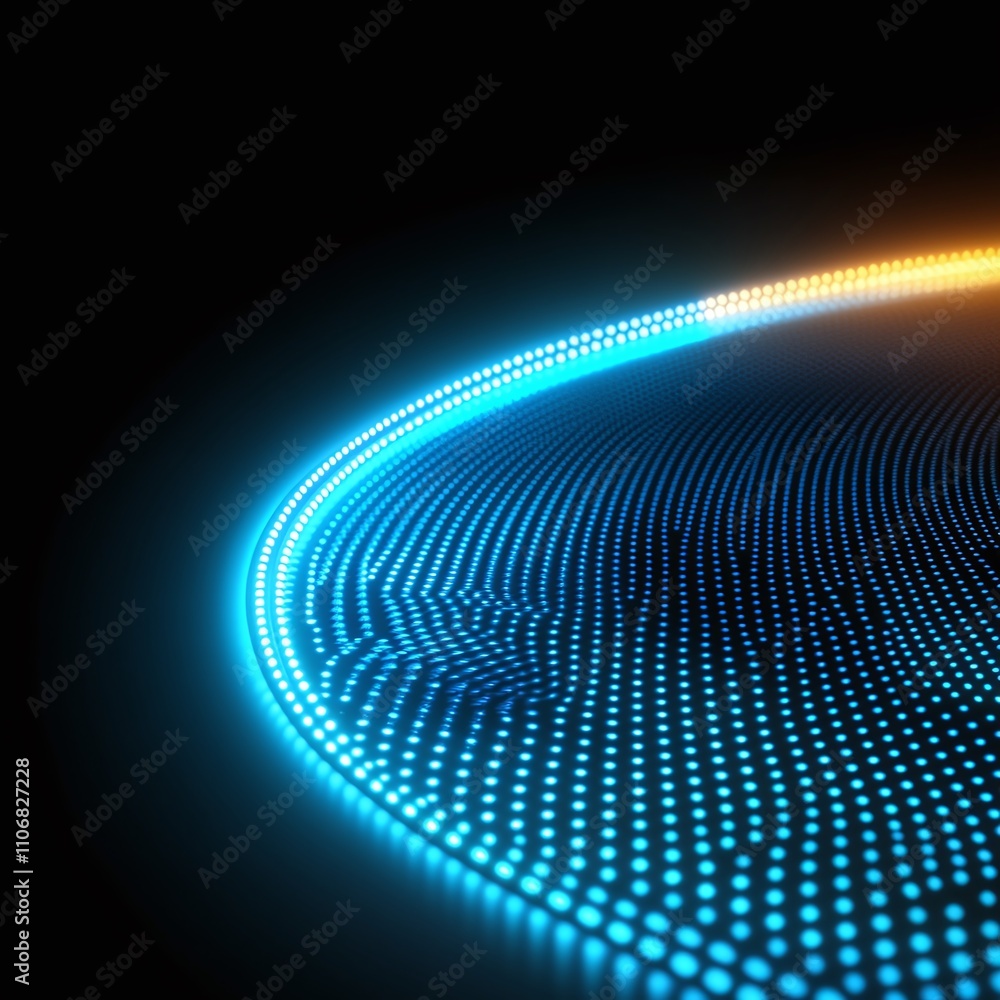 Obraz premium Vibrant Blue and Yellow Light Waves Creating a Dynamic Abstract Background for Digital and Graphic Designs