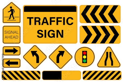 Set of road signs. Traffic signs on white background. Street symbol. School signs zone vector. Pedestrian.
