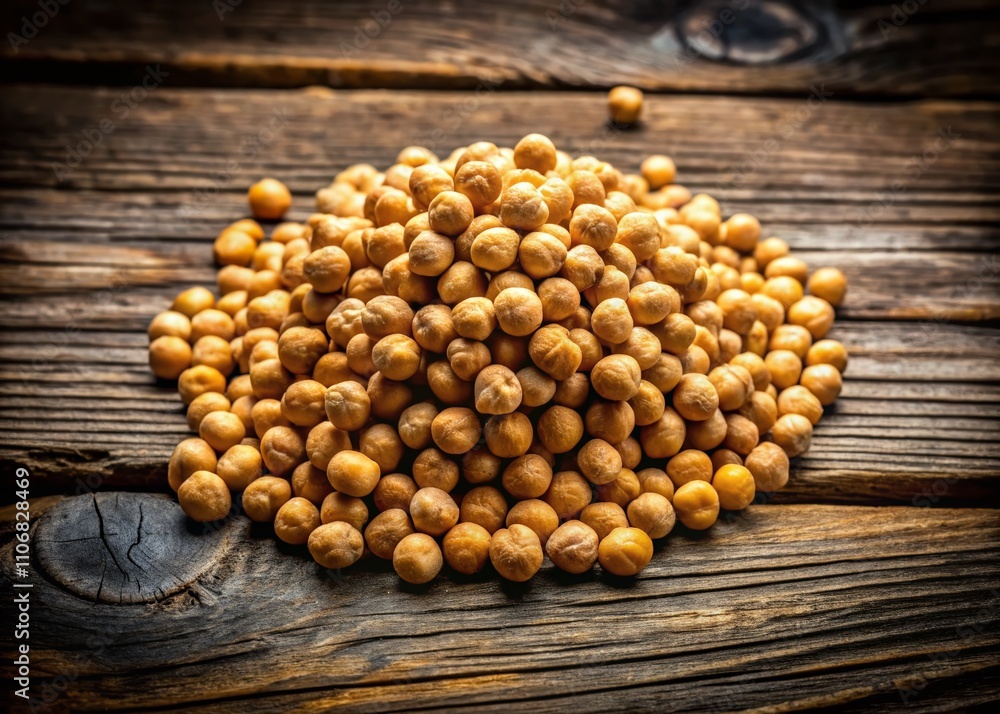 Close-Up of Dried Chickpeas on Wooden Surface, Highlighting Their Texture and Natural Color for Vegan and Healthy Nutrition Concepts Close-Up of Dried Chickpeas on Wooden Surface, Highlighting Their Texture and Natural Color for Vegan and Healthy Nutrition Concepts