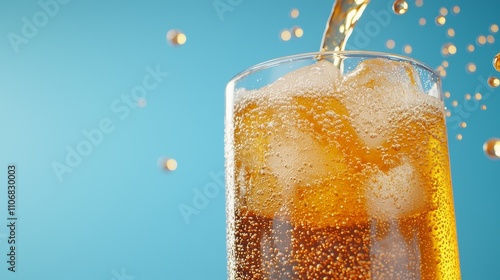 Wallpaper Mural Fizzy soda pouring into glass refreshing beverage scene studio setting close-up perspective beverage enjoyment Torontodigital.ca