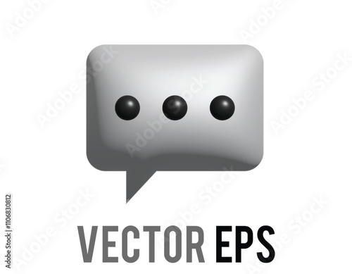 3D speak balloon icon, represent spoken word in comic