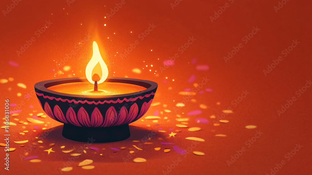 A vibrant oil lamp with intricate motifs, symbolizing warmth and celebration, perfect for Hanukkah festivities, invitations, or spiritual events. A vibrant oil lamp with intricate motifs, symbolizing warmth and celebration, perfect for Hanukkah festivities, invitations, or spiritual events.