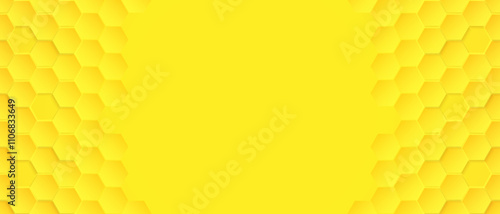 Abstract. Hexagon, honeycomb yellow background. light and shadow. copy space .Vector.