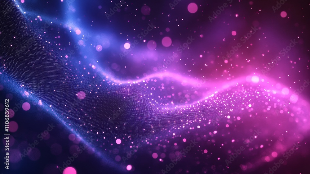 Fototapeta premium Abstract Cosmic Nebula with Glowing Particles