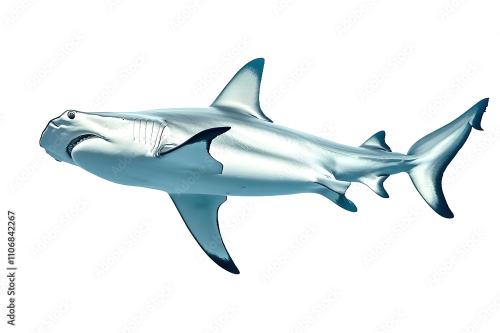 Naklejka premium Hammerhead Shark isolated on white background.