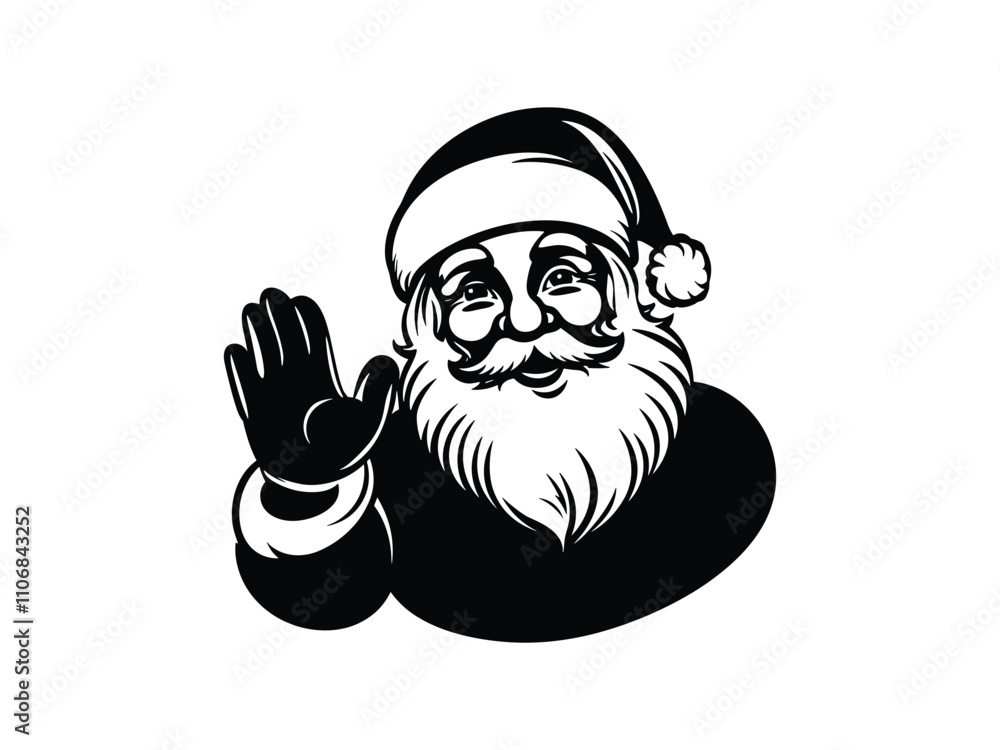 Santa Waving Silhouettes for Christmas