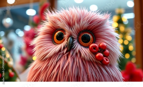 owl christmas Beautiful christmas decoration made by professional florist in flower shop  animal, decoration, season, bird photo