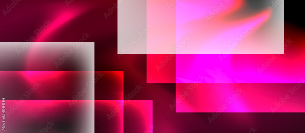 Glass squares with neon shiny light abstract background Glass squares with neon shiny light abstract background