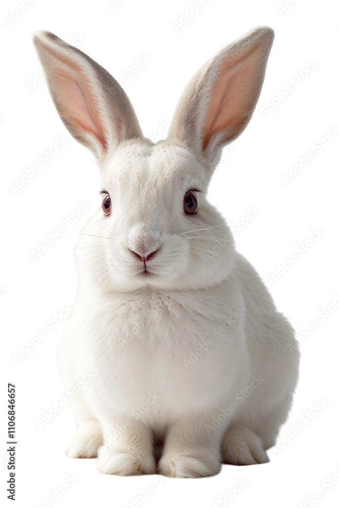white rabbit isolated on white transparent background white rabbit isolated on white transparent background