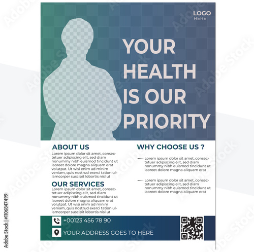 Creative medical healthcare flyer poster template design