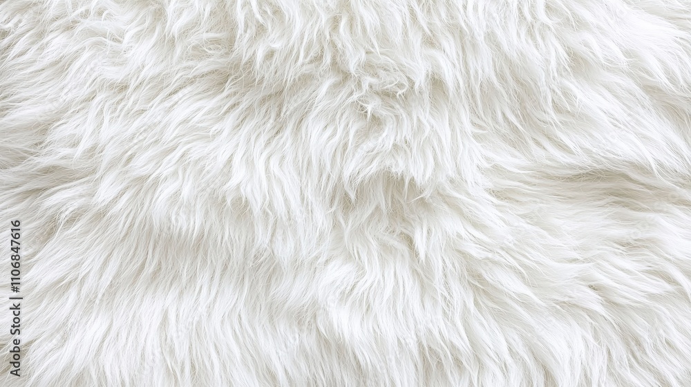 Fototapeta premium Fluffy White Wool Texture Seamless Soft Fur Background for Design