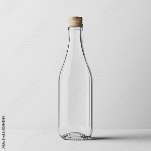 Product mockup photo of the bottle, white background. Generative AI.